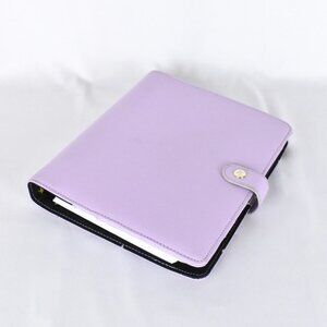 Kikki K Large Lilac Lavender Purple Leather Personal Planner Binder